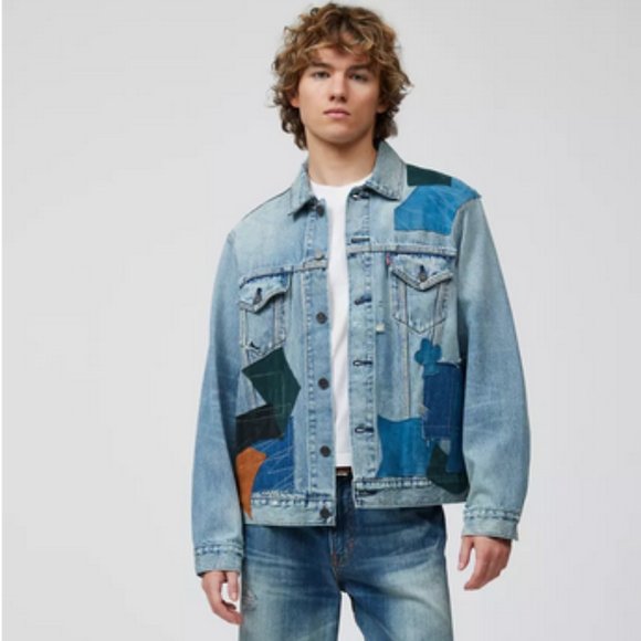 Levi's Premium Men's Vintage Leather Patch Trucker Jacket Urban Outfitters NWT - Picture 4 of 10